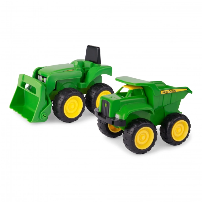 John Deere Spielzeugtraktor mit Anhänger 16 cm