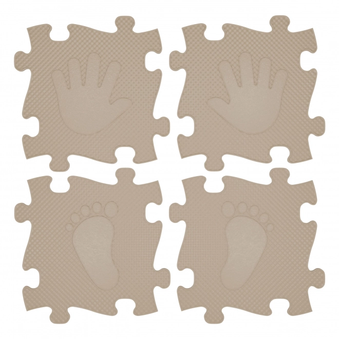 Woopie sensorische orthopädische Puzzlematte Hände und Füße beige