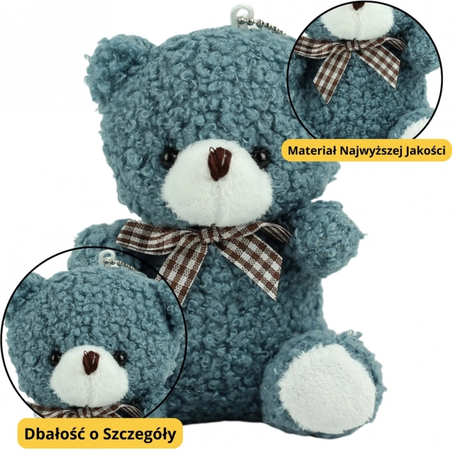Plüsch Schlüsselanhänger Bär Blau 8 cm