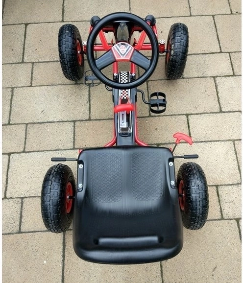 Tret-Gokart mit Luftreifen + Aufblasbare Reifen + Verstellbarer Sitz – Rot