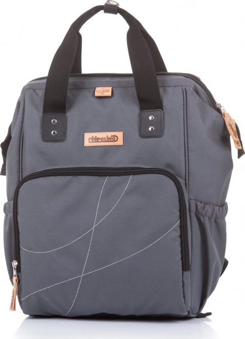 Chipolino Wickeltasche Rucksack Schwarzes Leder – Graphit