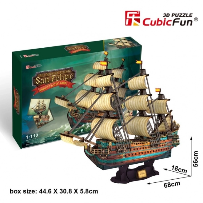 3D-Puzzle Schiff San Felipe der Spanischen Armada