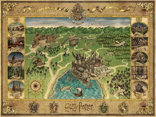 Harry Potter: Hogwarts Karte Puzzle 1500 Teile