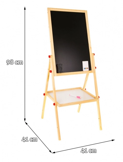 Doppelseitige Holztafel mit Zubehör für Kinder ab 3 Jahren