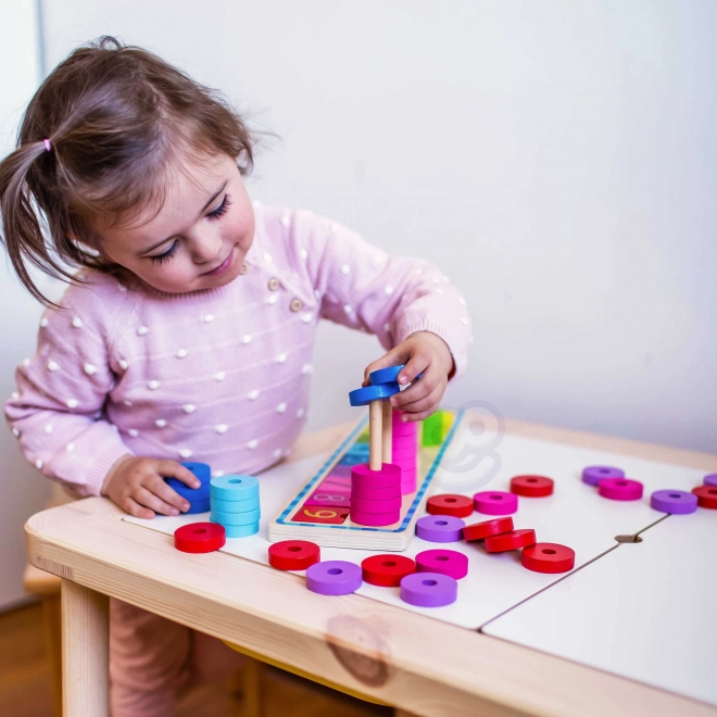 Holzpuzzle Farben und Zahlen lernen Montessori