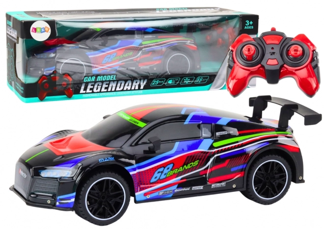 Zuverlässiges RC-Sportauto mit Lichtern in Schwarz