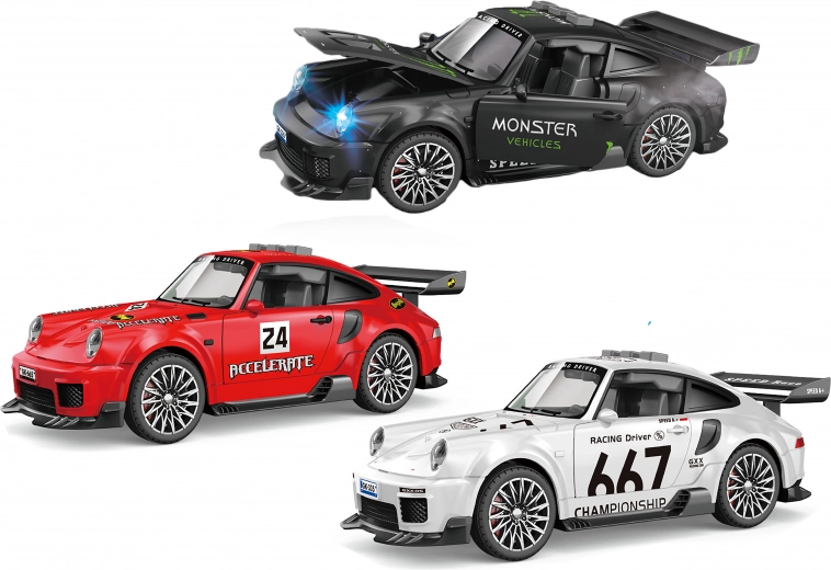 Öffnende Motorhaube und Türen