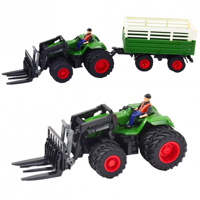 Ferngesteuerter Traktor mit Anhänger und Gabeln