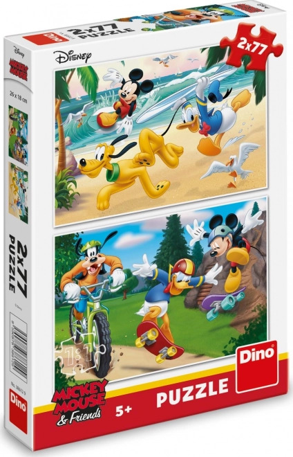 Puzzle Mickey Sports 2x77 Teile