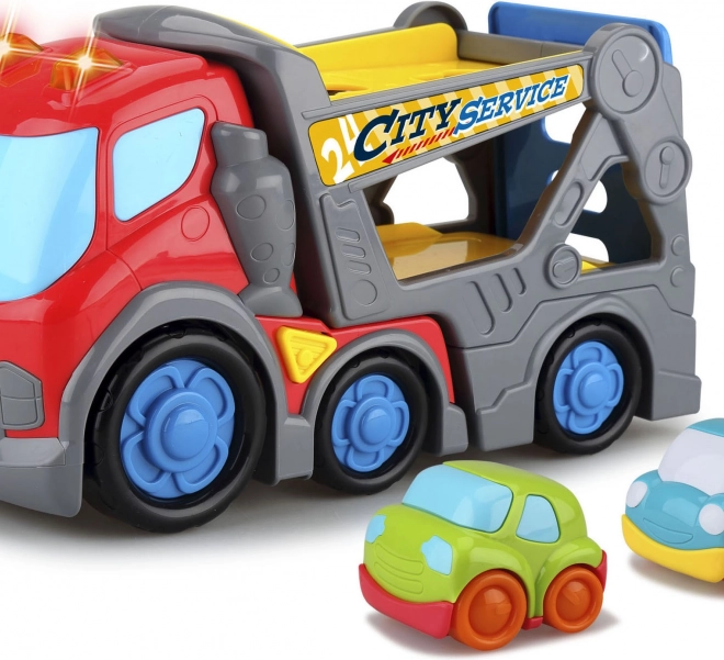 Kiddy Abschleppwagen mit Effekten, 31 cm + 2 Autos 9 cm