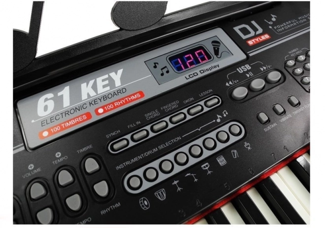 Musik Keyboard Set mit Mikrofon und Netzteil