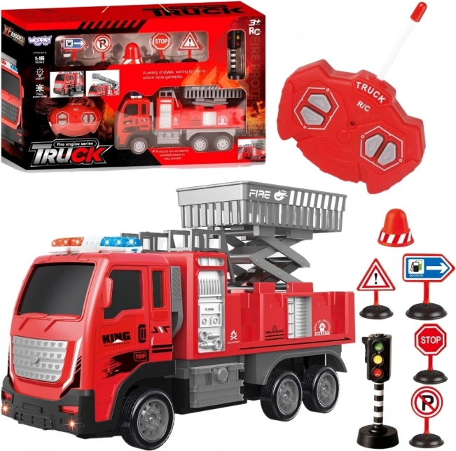 WOOPIE Ferngesteuertes Feuerwehrauto mit Scherenheber