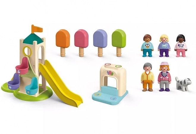 Playmobil 1.2.3 Abenteuer-Turm mit Eisstand Set