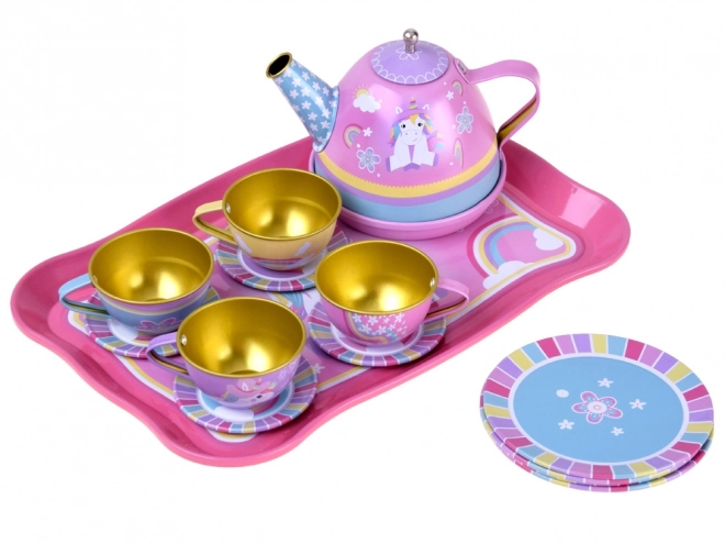 Bunter Teeservice-Set 14-teilig