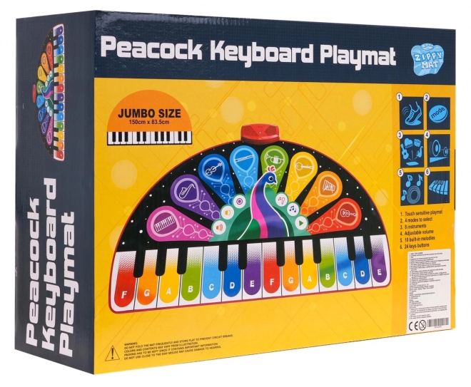 Musikmatte Keyboard Pfau