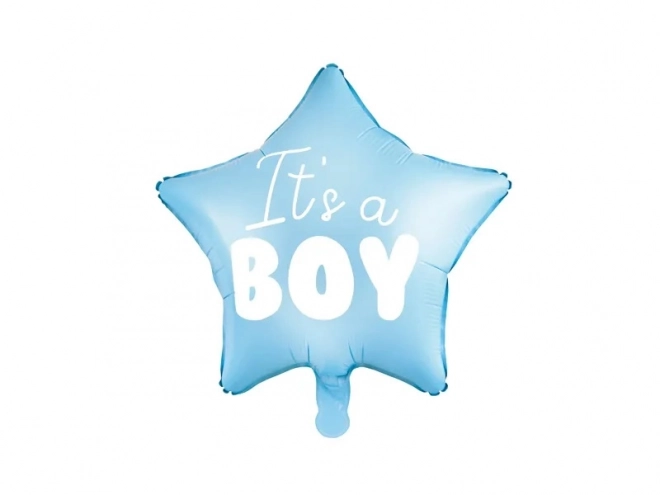 Folienballon It's a Boy Stern Hellblau 48cm