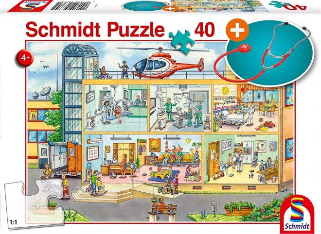 Schmidt Puzzle Kinderkrankenhaus mit Stethoskop