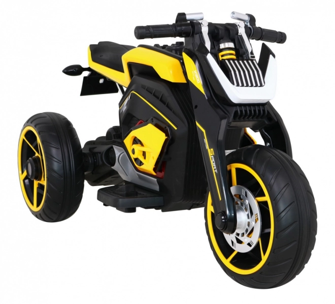 Zukünftiges Kinder-Motorrad auf Batterie Gelb + Audiopanel + Langsamer Start + EVA Räder