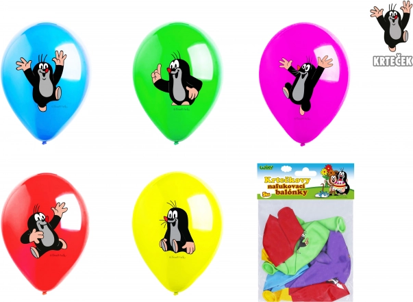 Luftballons 30 cm Maulwurf – Set mit 5 Stück, 5 Designs