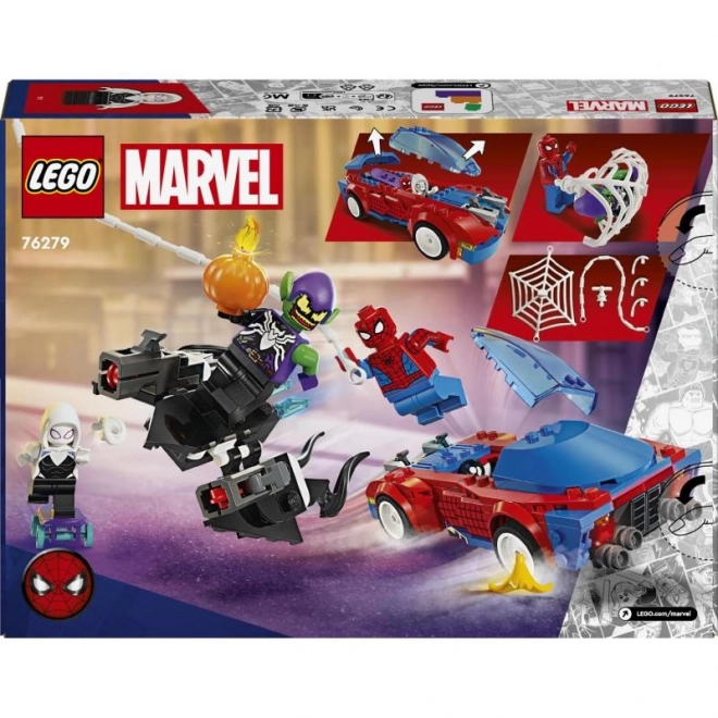 Superhelden Spider-Man und Grüner Kobold Rennwagen