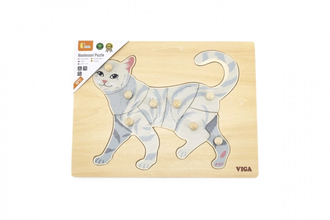 Holz-Montessori-Steckpuzzle Katze