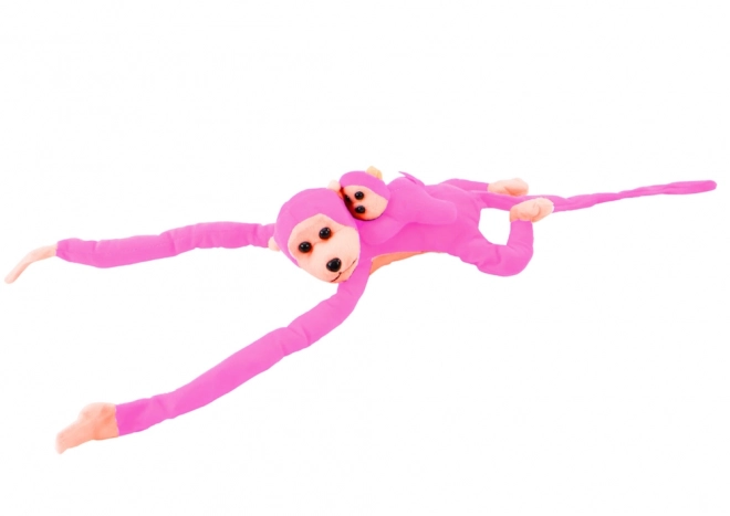 Plüschaffe mit Baby rosa 90 cm