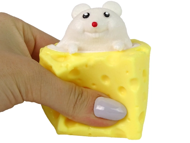 Antistress-Spielzeug Squishy Maus im Käse