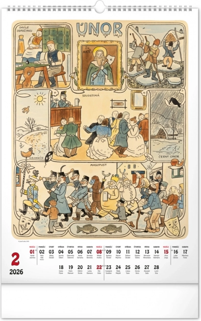 Wandkalender Josef Lada 2026