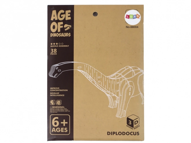 Dreidimensionales Holzpuzzle Brontosaurus