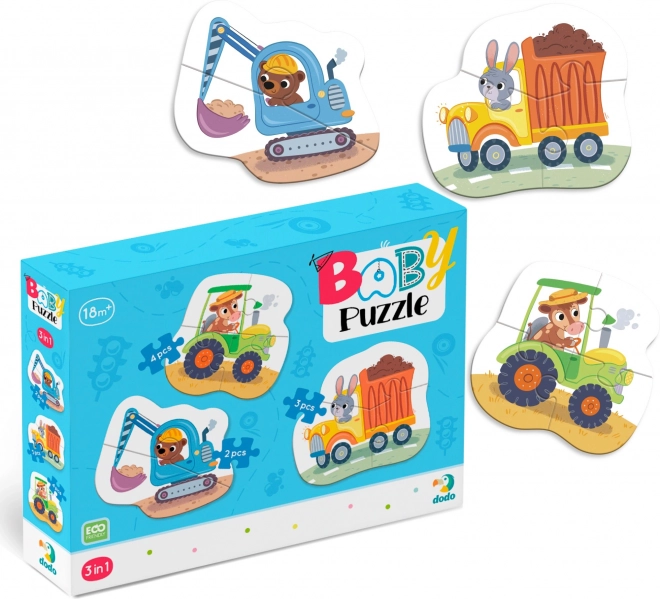 DODO Baby Puzzle Fahrzeuge 3-in-1