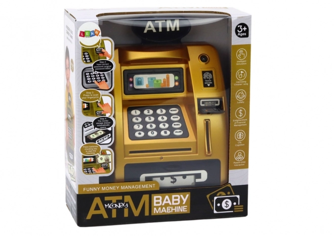 Kinderbankautomat in Gold-Schwarz