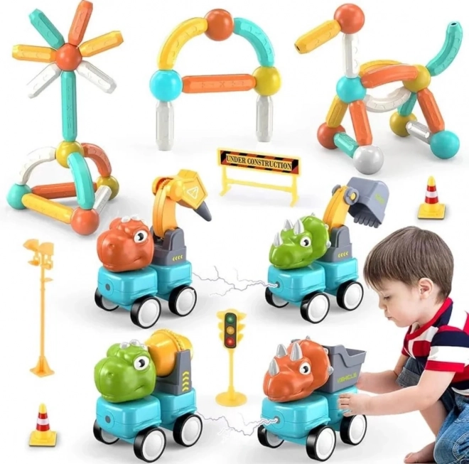 Magnetische Konstruktionsspielzeug Dinosaurier Set