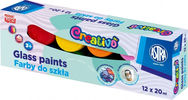 ASTRA CREATIVO Glasfarben 12×20 ml