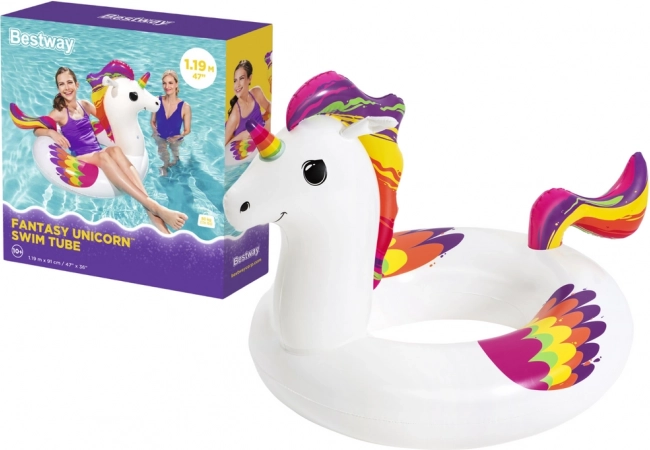 Bestway aufblasbarer Einhorn-Schwimmring 119 cm