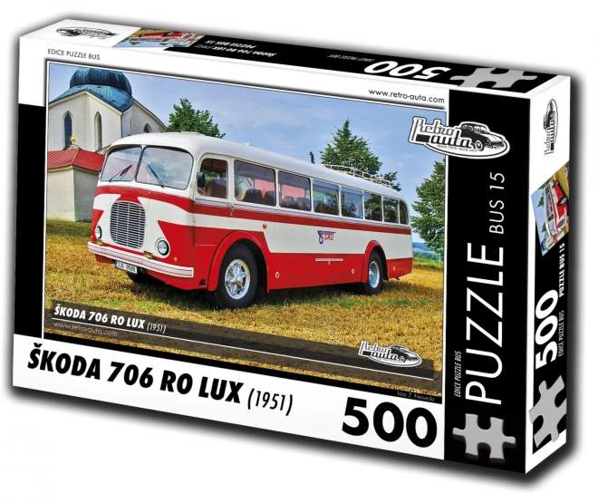 Puzzle Retro-Autos – Bus Škoda 706 RO Lux (1951) 500 Teile