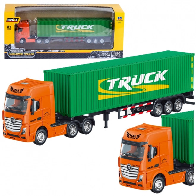 Lastwagen mit Container Grün 1:50