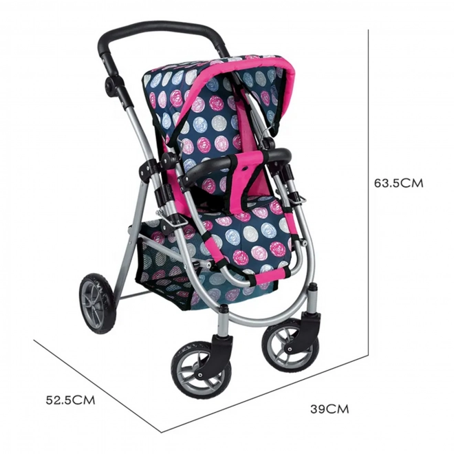 Woopie königlicher Puppenwagen mit einstellbarem Sitz und 4 Rädern