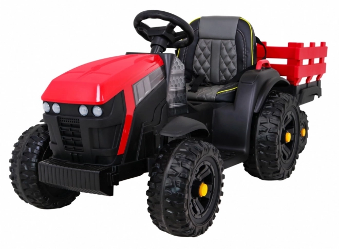 Titan-Traktor mit rotem Anhänger