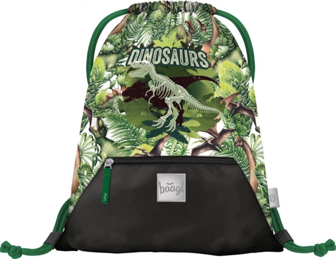 Baagl Schulset mit Dinosauriermotiv: Rucksack, Federmäppchen und Beutel