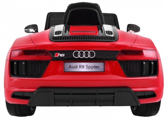 Audi R8 Spyder mit Akku Roter Lack + Fernbedienung + EVA + Langsamer Start + MP3 Radio + LED-Diode