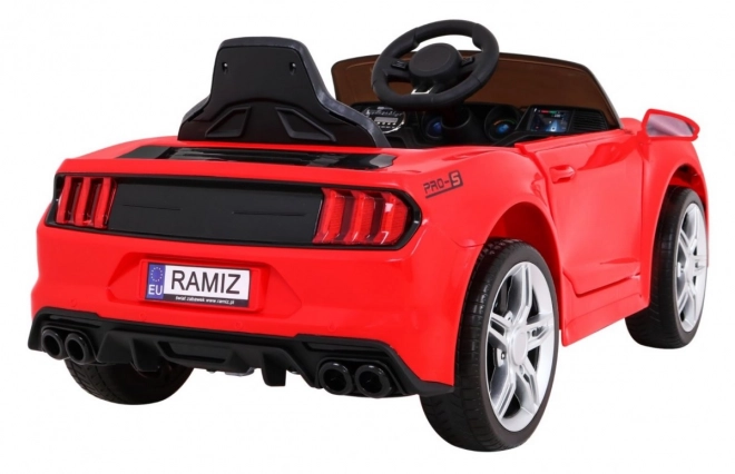 GT Sportwagen auf Batterie für Kinder Rot + Fernbedienung + langsamer Start + Gepäckträger + MP3 LED