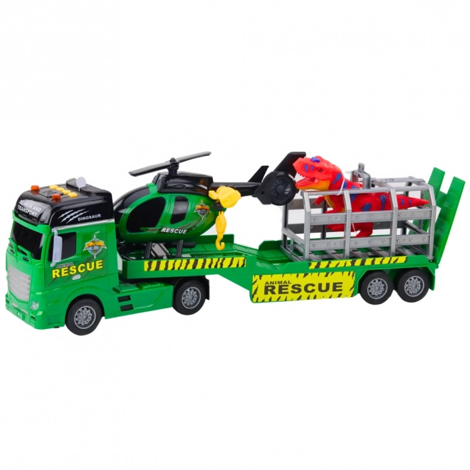 Rettungsset mit LKW, Hubschrauber und Dinosaurier