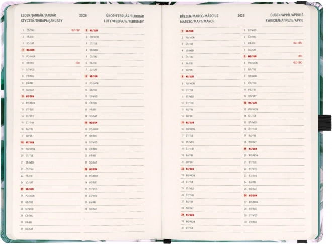 Monstera Wochenkalender 2025