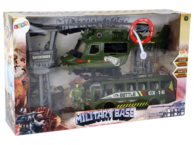 Militärischer Spielzeugset Helikopter und Fahrzeuge