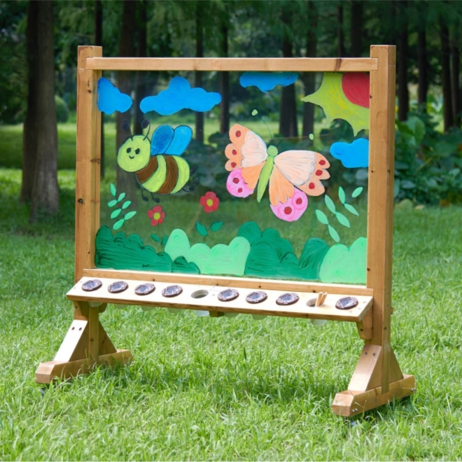 Transparente Acryl-Maltafel mit Bechern MASTERKIDZ