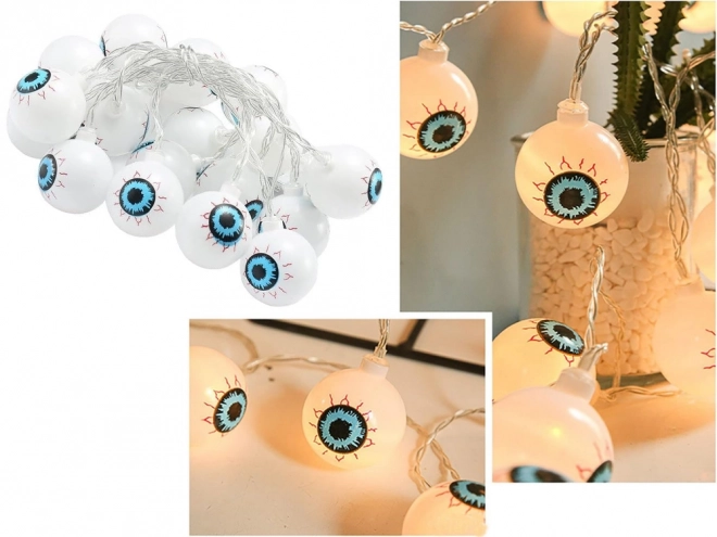 Halloween LED Lichtergirlande Augen