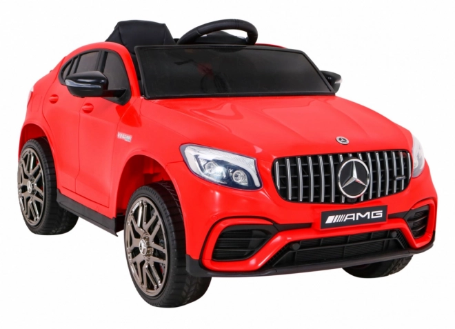 Mercedes Benz GLC63S für Kinder Rot + Fernbedienung + Antrieb 4x4 + MP3 LED + EVA + sanfter Start
