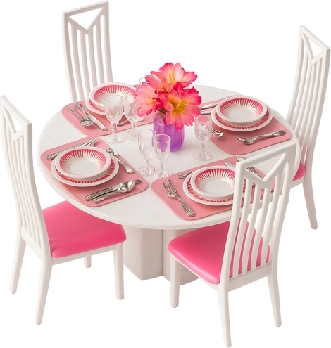 Komplettes Esszimmer für 4 Puppen