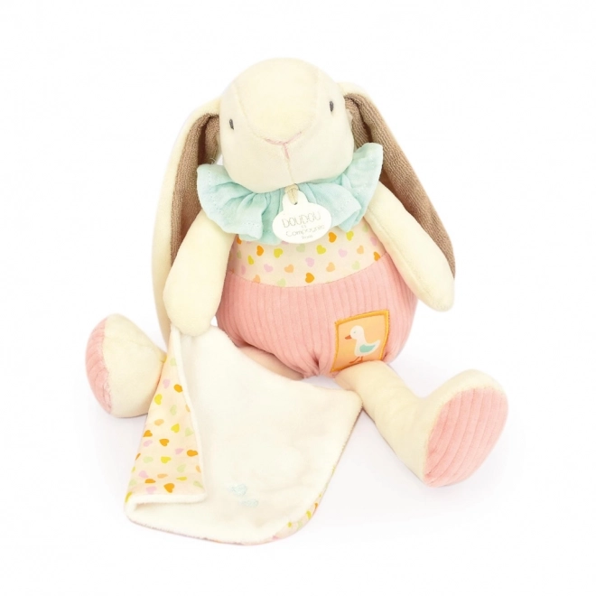 Doudou Geschenkset Rosa Kaninchen Ciboulette mit Decke