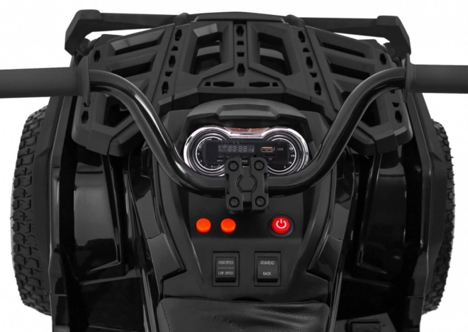 Kinder-Quad ATV Air Batterie Quad Schwarz + aufblasbare Räder + Radio MP3 + langsamer Start